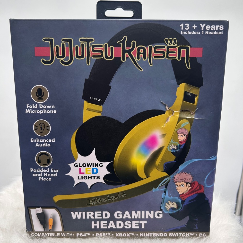 Jujutsu Kaisen Wired Gaming Headset CultureFly Yellow LED Lights Yuji Itadori